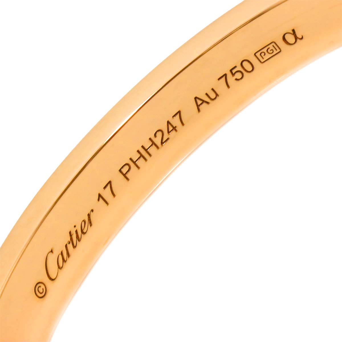 Love Bracelet Pave Diamond Bangle 18K Pink Gold 750 Size17