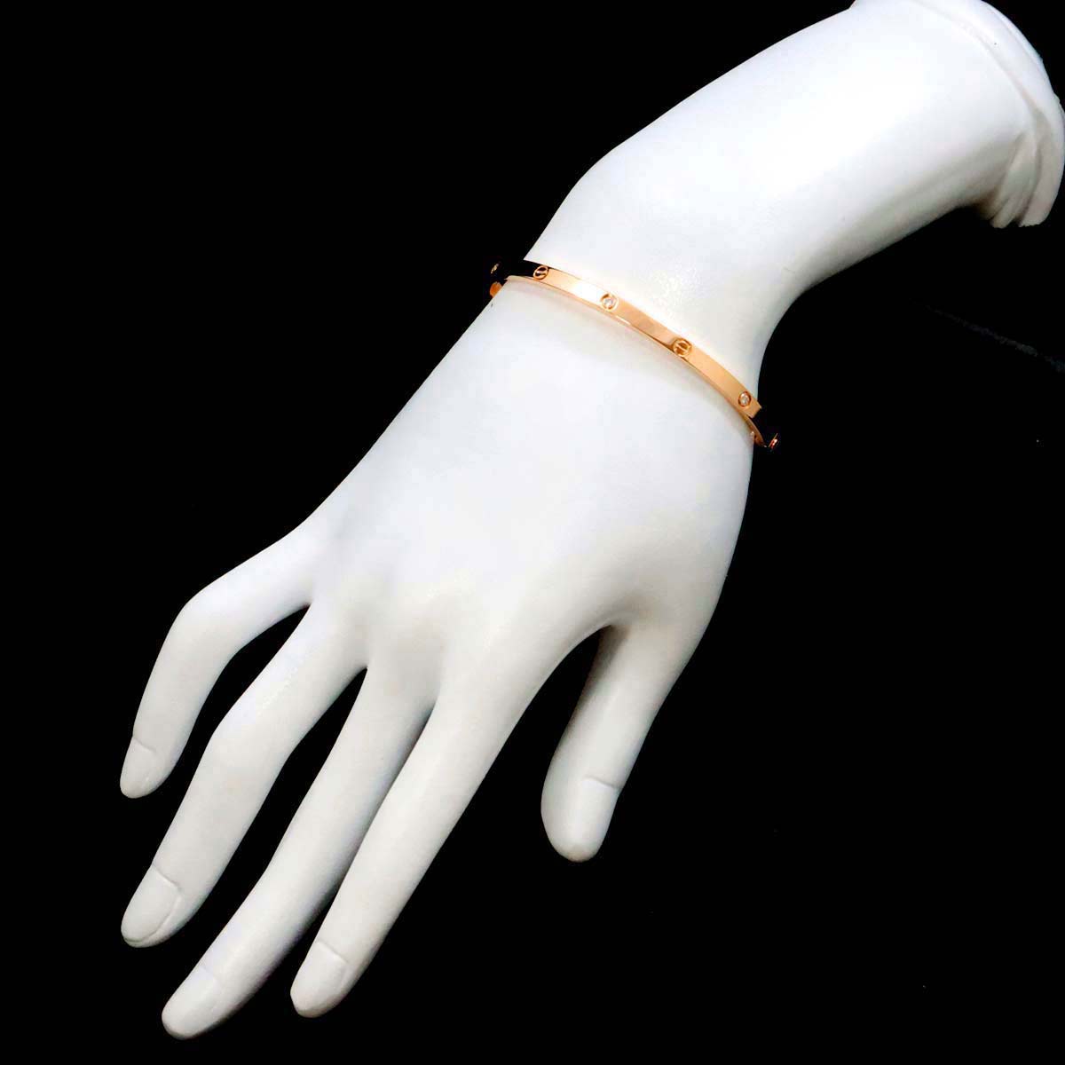 Love Bracelet SM Diamond 6P Bangle 18K Pink Gold 750 Size15