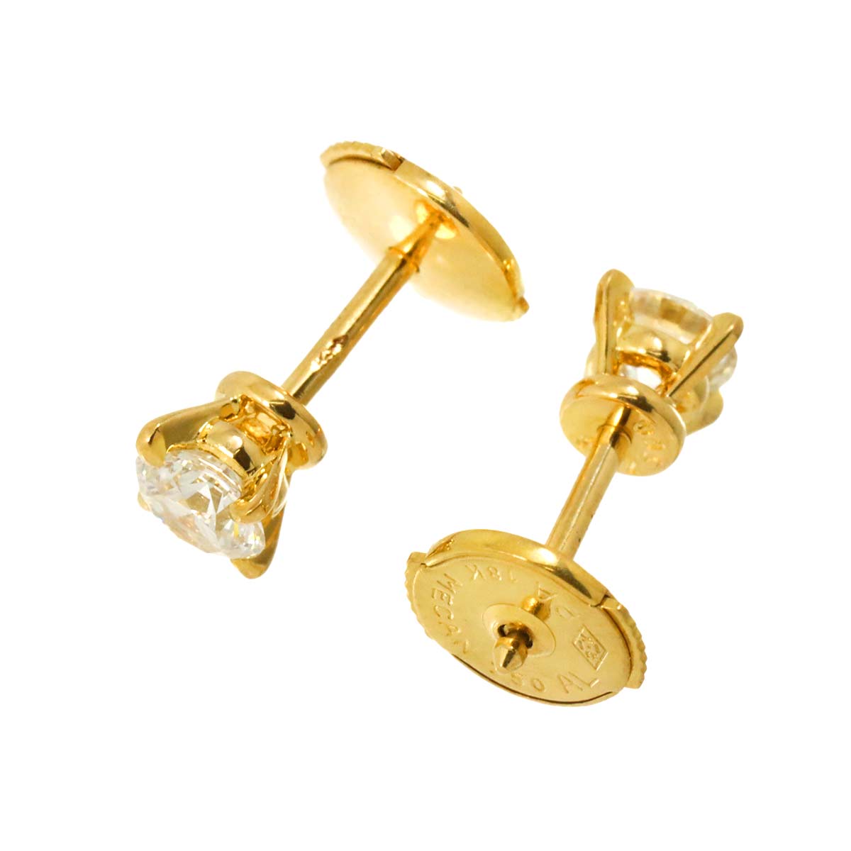 Diamond Earrings Pierced 18K YG 750