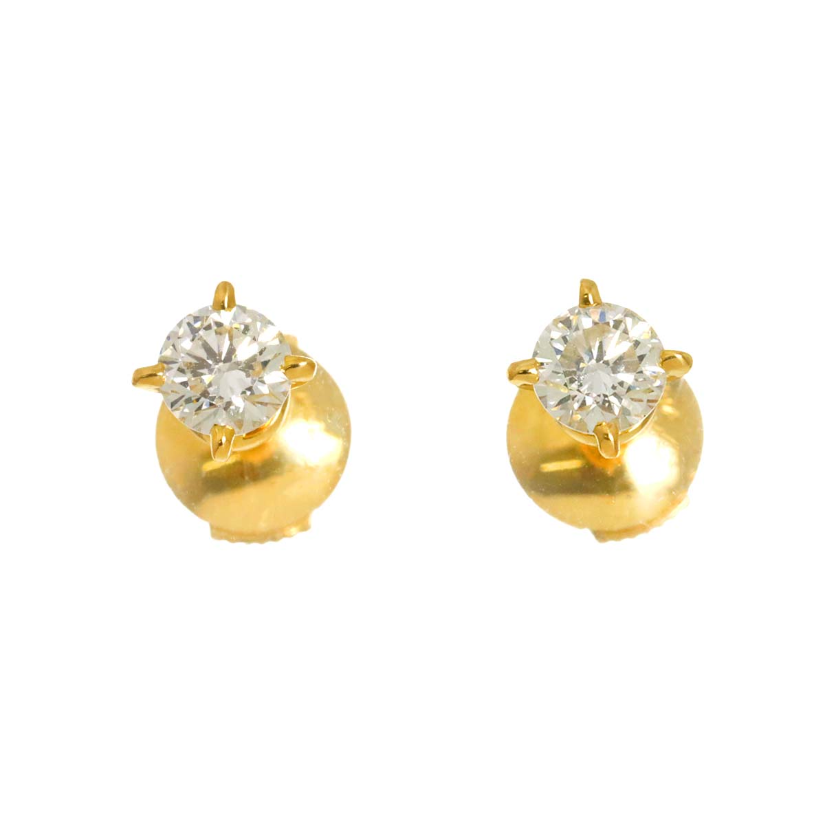 Diamond Earrings Pierced 18K YG 750