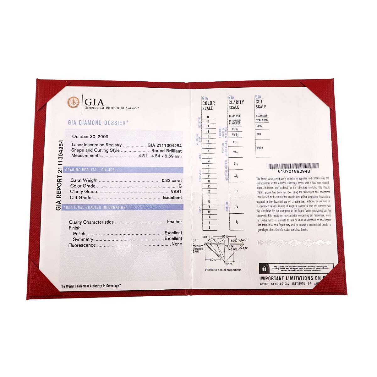 C De Diamond 0.33ct G/VVS1/3EX Necklace 18K WG 750