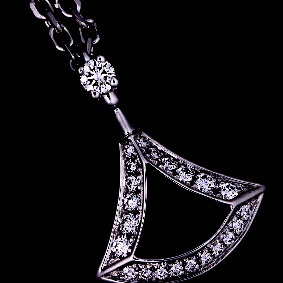 Diva Dream Diamond Necklace 18K White Gold 750