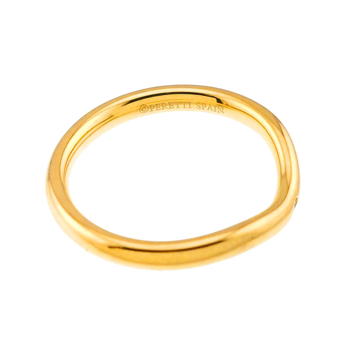 Curved Band Ring Diamond 18K Yellow Gold size4.5(US)