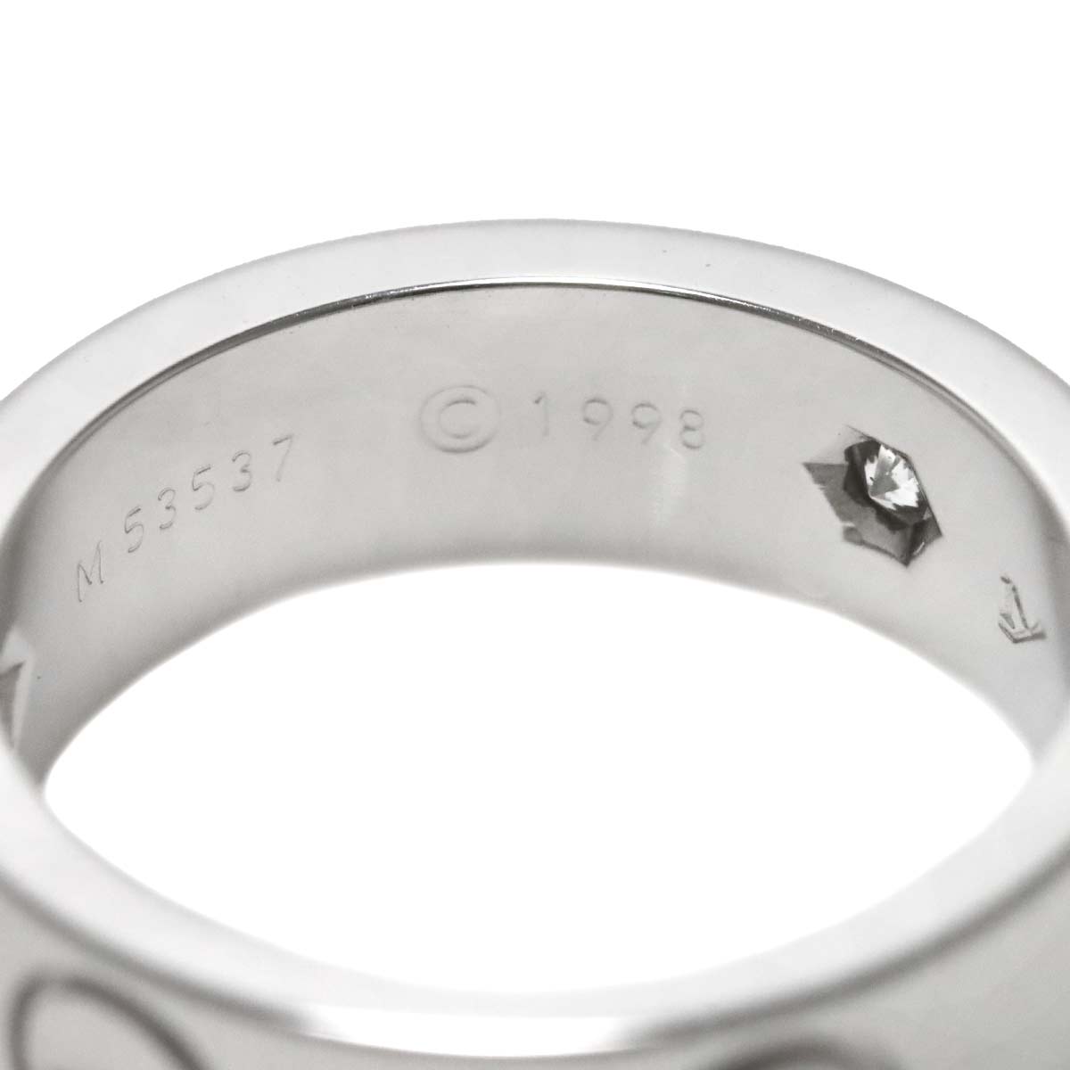 Love Ring Diamond 3P 18K White Gold 750 size49 4.5-4.75(US)