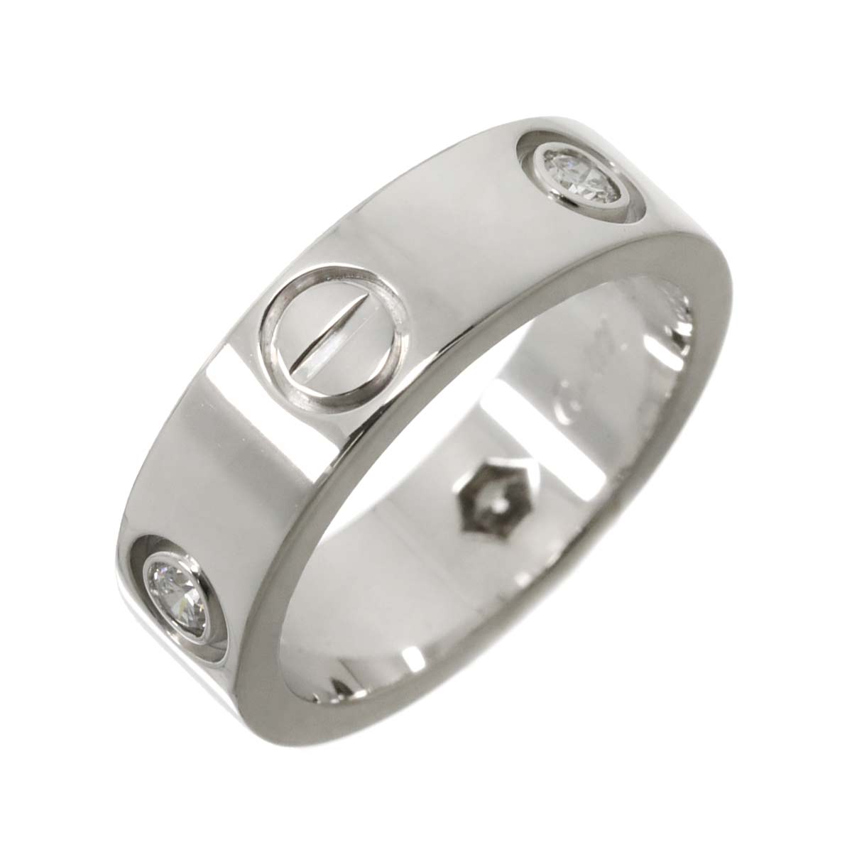 Love Ring Diamond 3P 18K White Gold 750 size49 4.5-4.75(US)