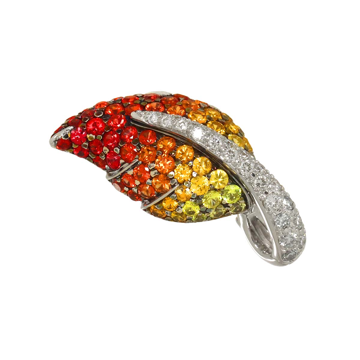 Sapphire 3.87ct Diamond 0.58ct Pendant Top 18K K18 WG White Gold 750