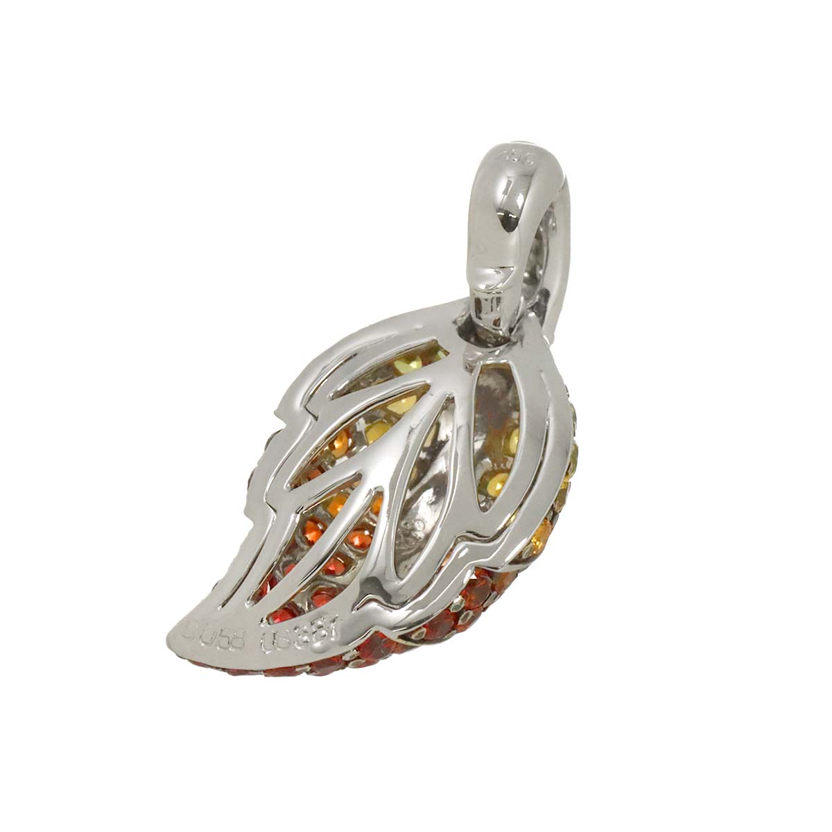 Sapphire 3.87ct Diamond 0.58ct Pendant Top 18K K18 WG White Gold 750