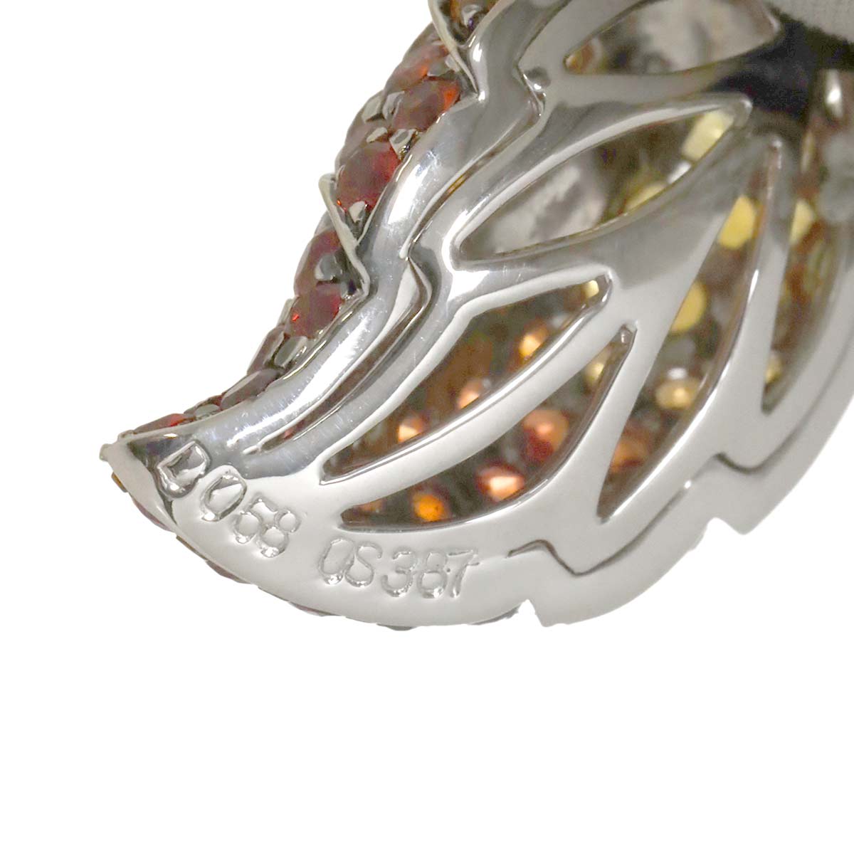 Sapphire 3.87ct Diamond 0.58ct Pendant Top 18K K18 WG White Gold 750