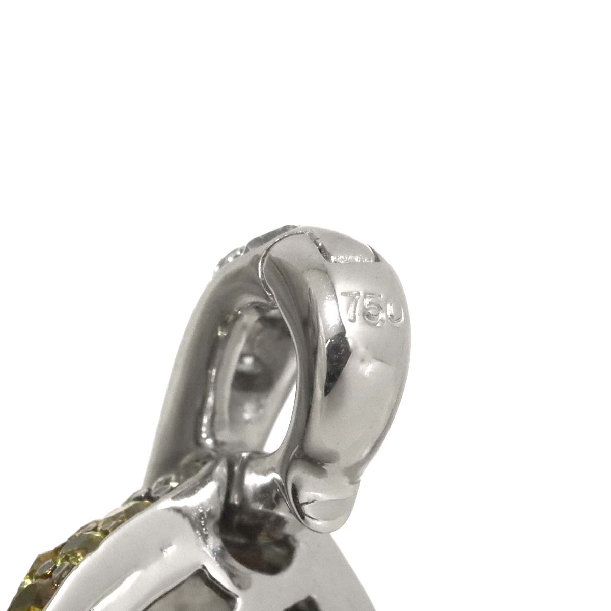 Sapphire 3.87ct Diamond 0.58ct Pendant Top 18K K18 WG White Gold 750