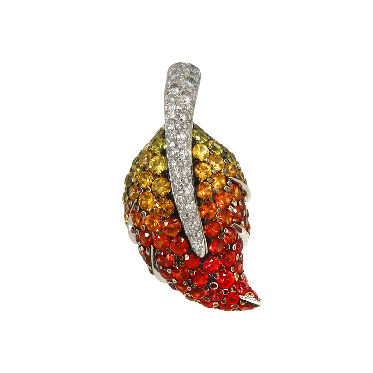 Sapphire 3.87ct Diamond 0.58ct Pendant Top 18K K18 WG White Gold 750