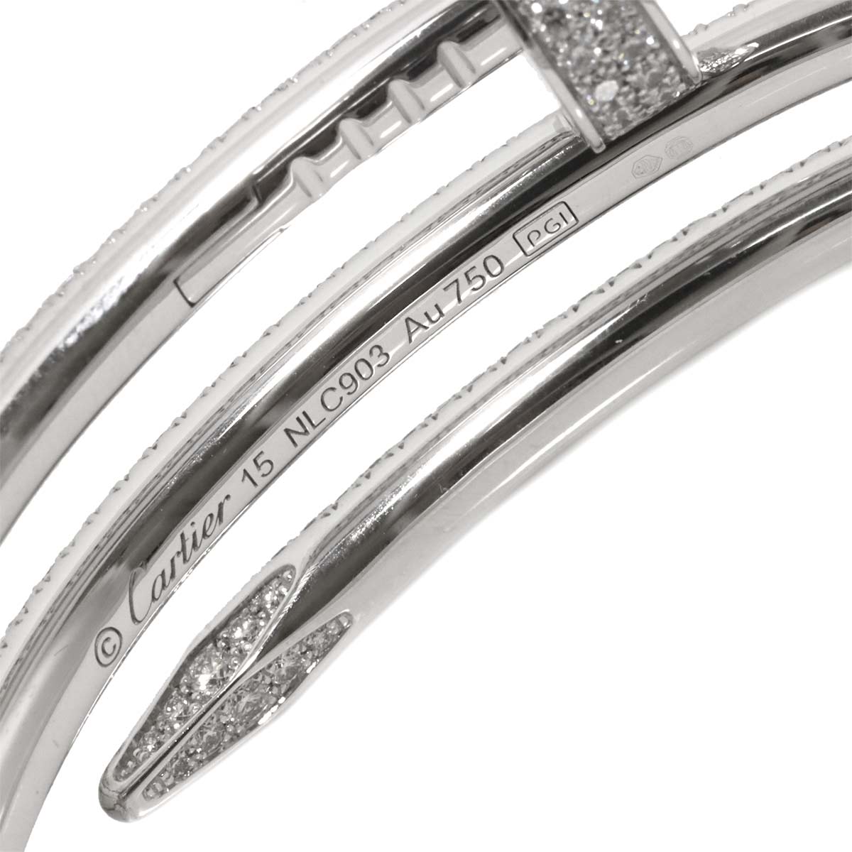 Juste Un Clou double Diamond Bracelet18K White Gold 750 size15