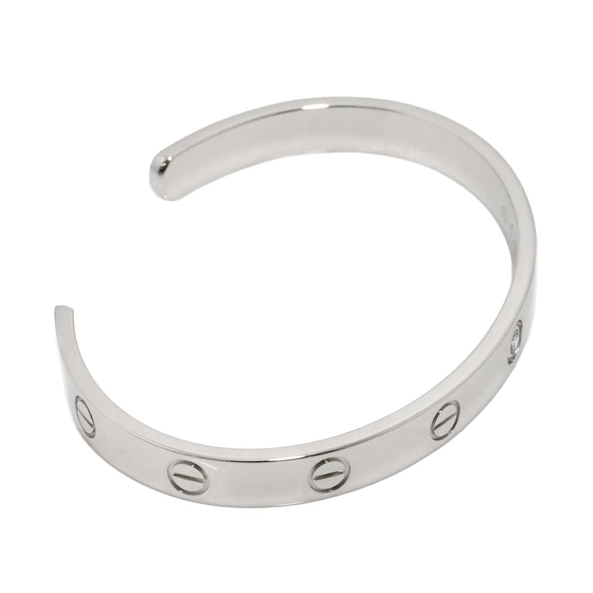 Love Bracelet Open Diamond 1P Bangle 18K WG 750 Size17