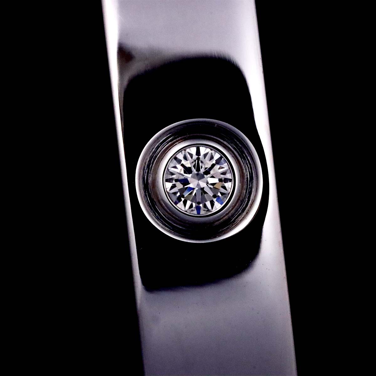 Love Bracelet Open Diamond 1P Bangle 18K WG 750 Size17