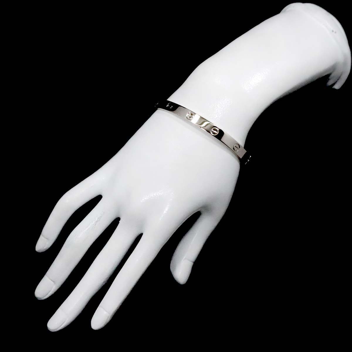 Love Bracelet Open Diamond 1P Bangle 18K WG 750 Size17