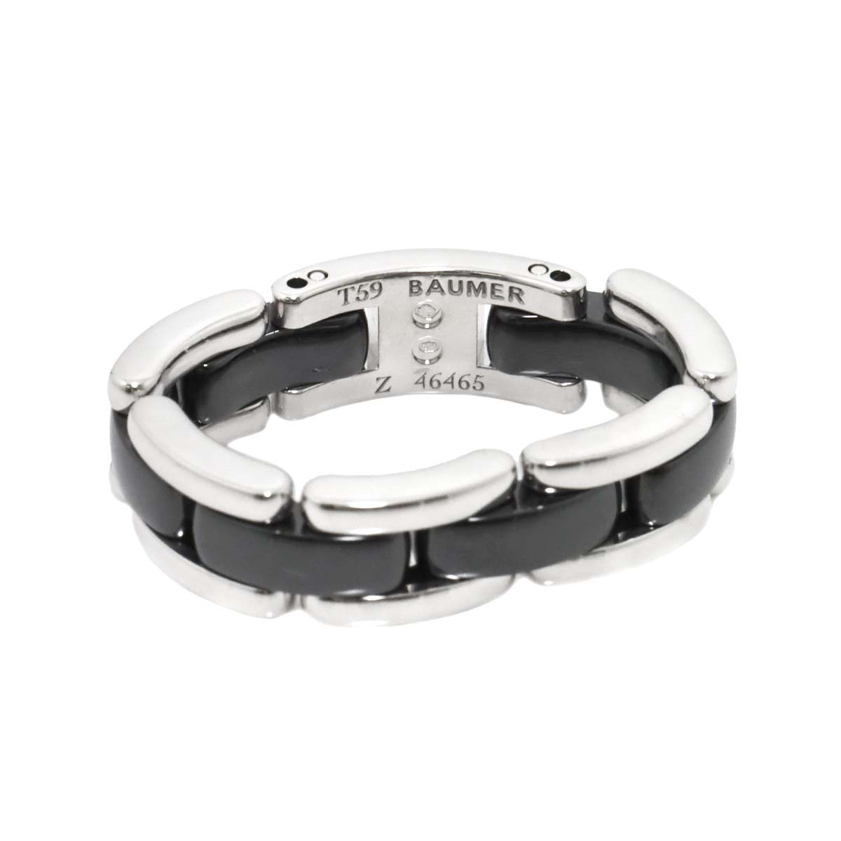 ULTRA MM Ring Black Ceramic 18K WG 750 Size59 8.25-8.75(US)