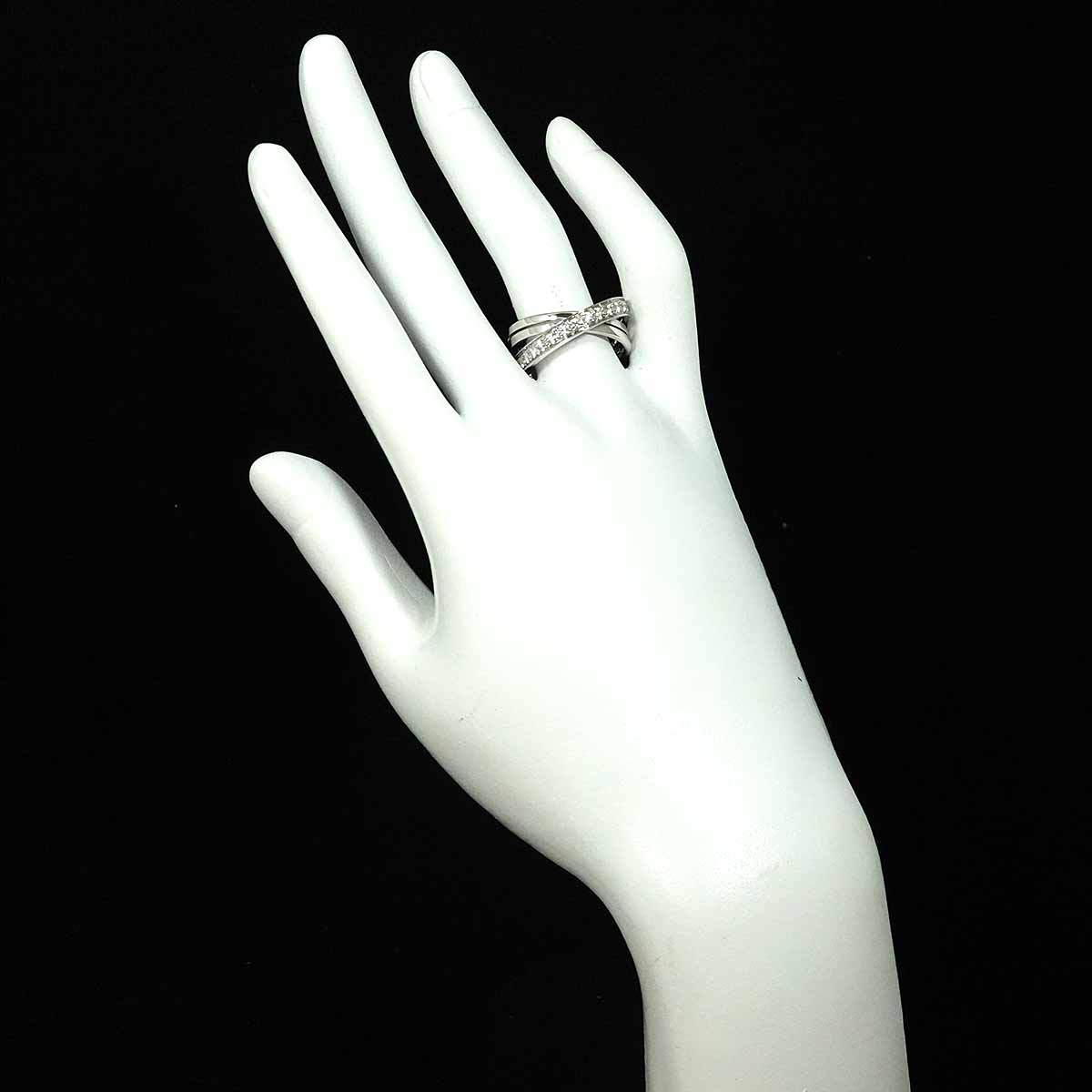 Paris Half Diamond Ring 18K WG 750 Size56 7.5(US)