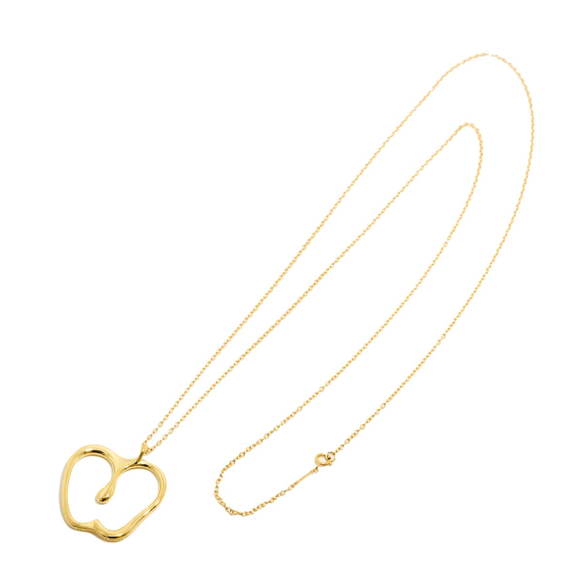 Apple motif Large Long Necklace 18K Yellow Gold 750