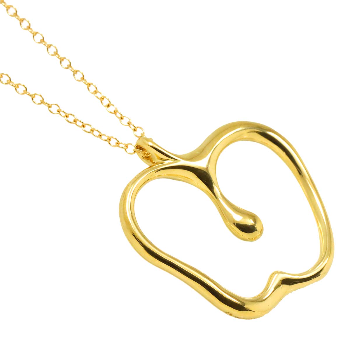 Apple motif Large Long Necklace 18K Yellow Gold 750