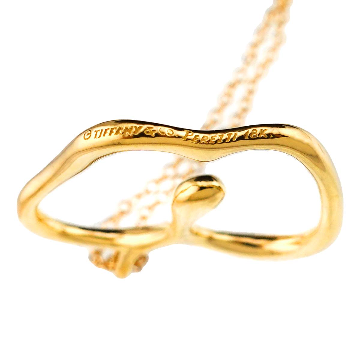 Apple motif Large Long Necklace 18K Yellow Gold 750