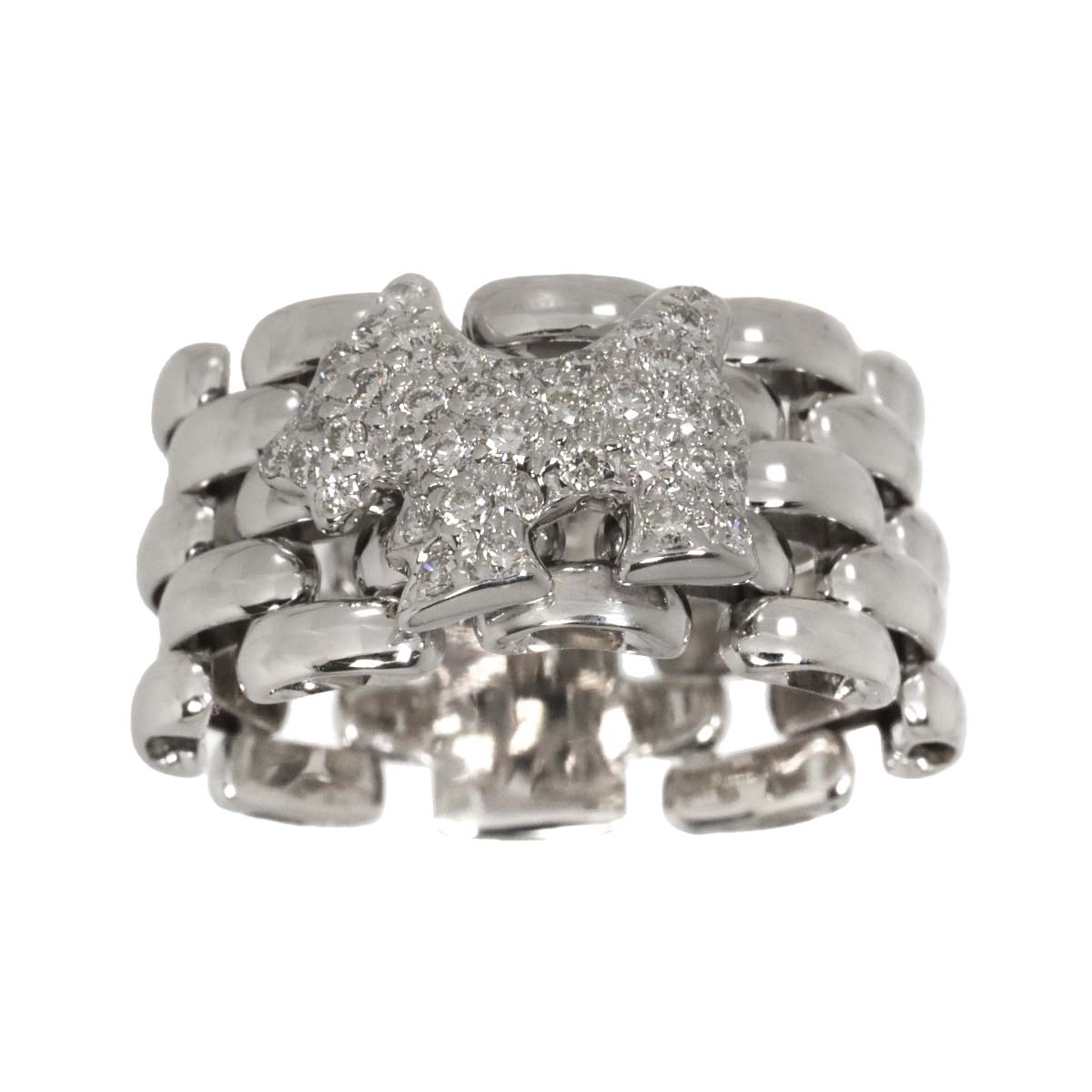 Diamond 0.37ct Ring 18K WG 750 Size5.25-5.5(US)