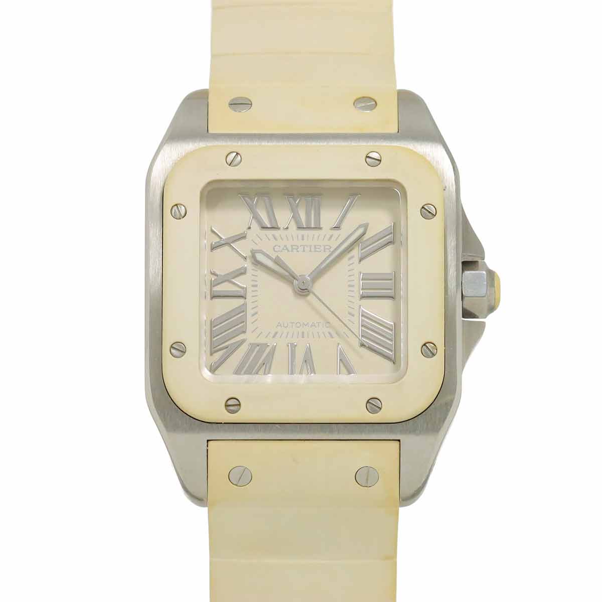 Santos 100MM W20122U2 Automatic White Dial Boys Watch