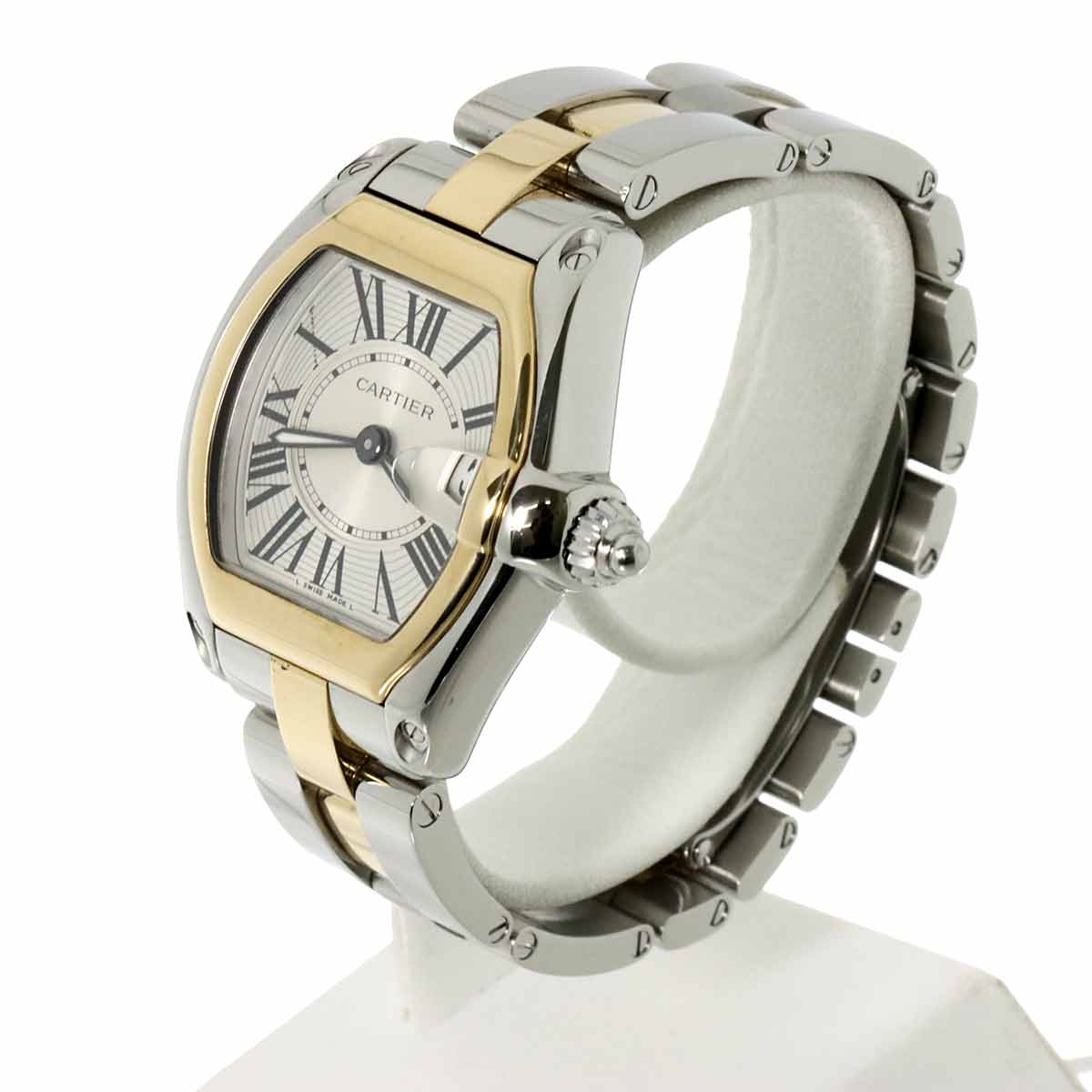 Roadster SM W62026Y4 Date K18YG Quartz Silver Dial Ladies