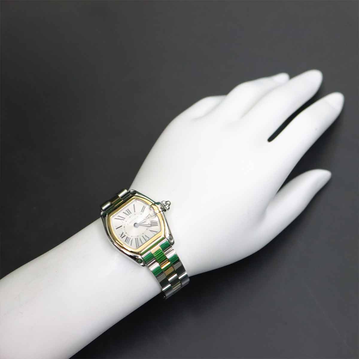 Roadster SM W62026Y4 Date K18YG Quartz Silver Dial Ladies