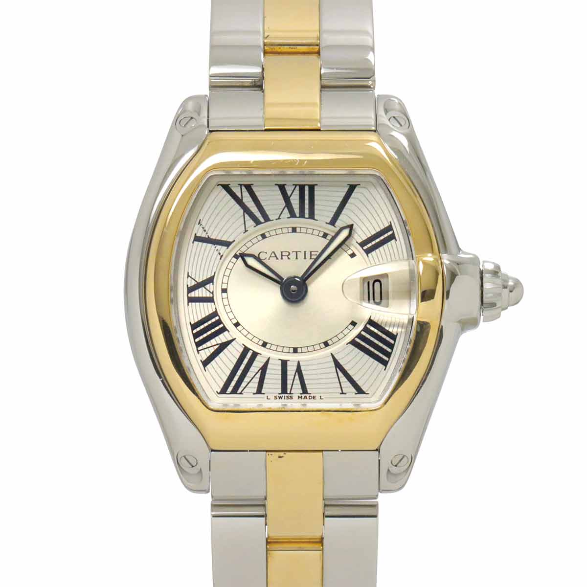 Roadster SM W62026Y4 Date K18YG Quartz Silver Dial Ladies