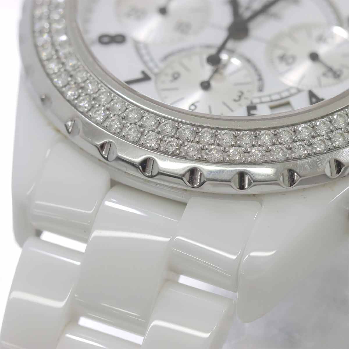 J12 41mm H1008 Date Bezel Diamond Automatic White Dial Mens