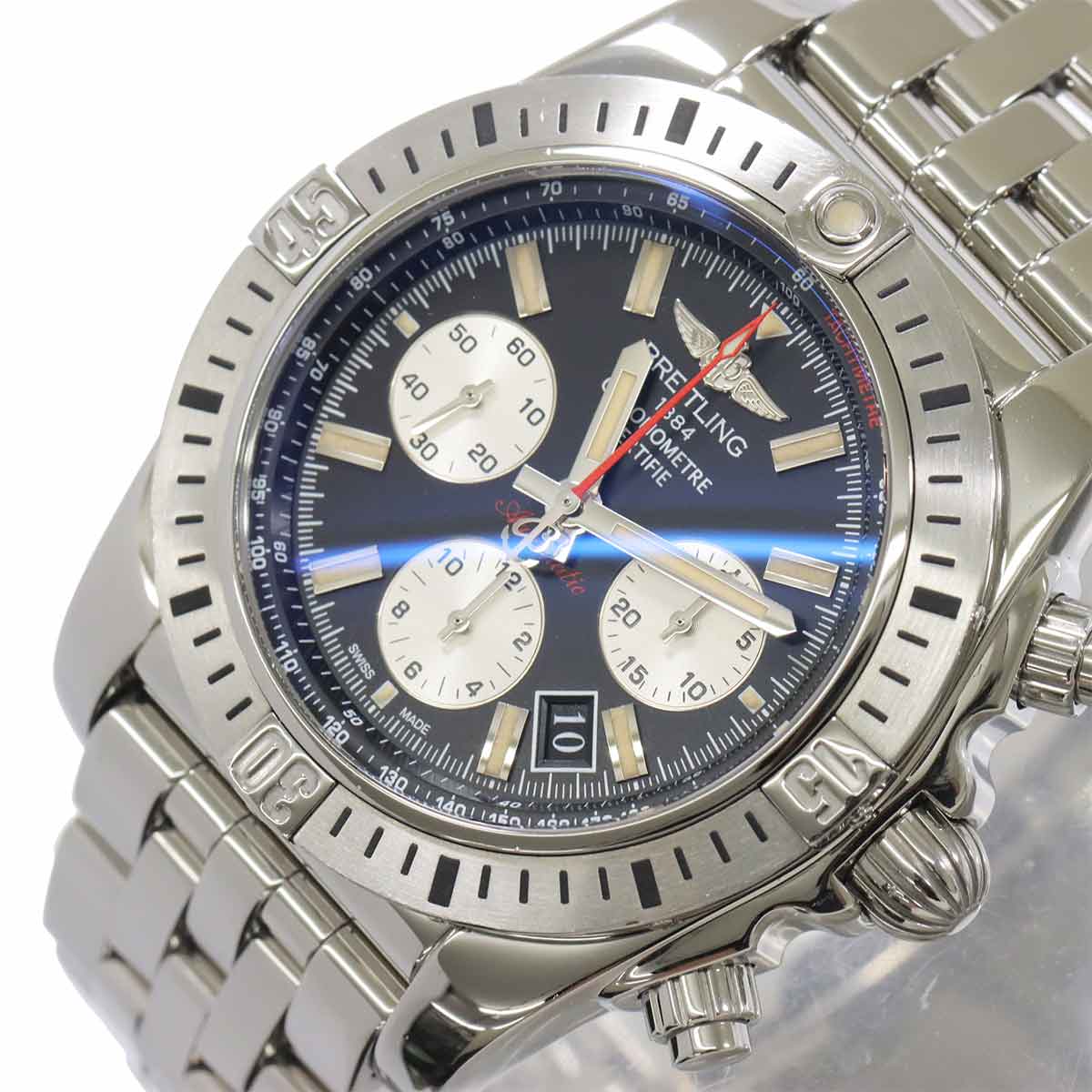 Chronomat 44 Airborne AB0115 Limited Black Silver Dial Mens