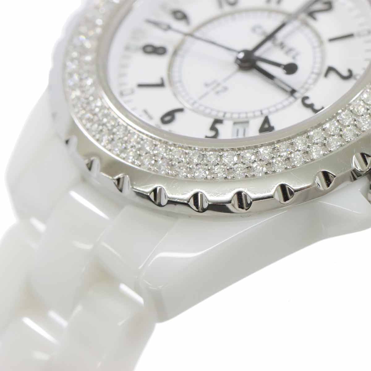 J12 33mm H0967 Bezel Diamond Quartz White Dial Ladies Watch
