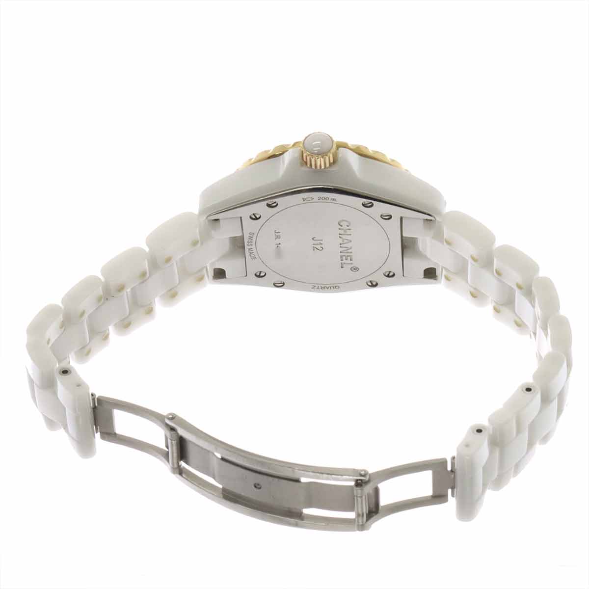 J12 33mm H2181 11P Diamond Yellow Gold Quartz White Dial