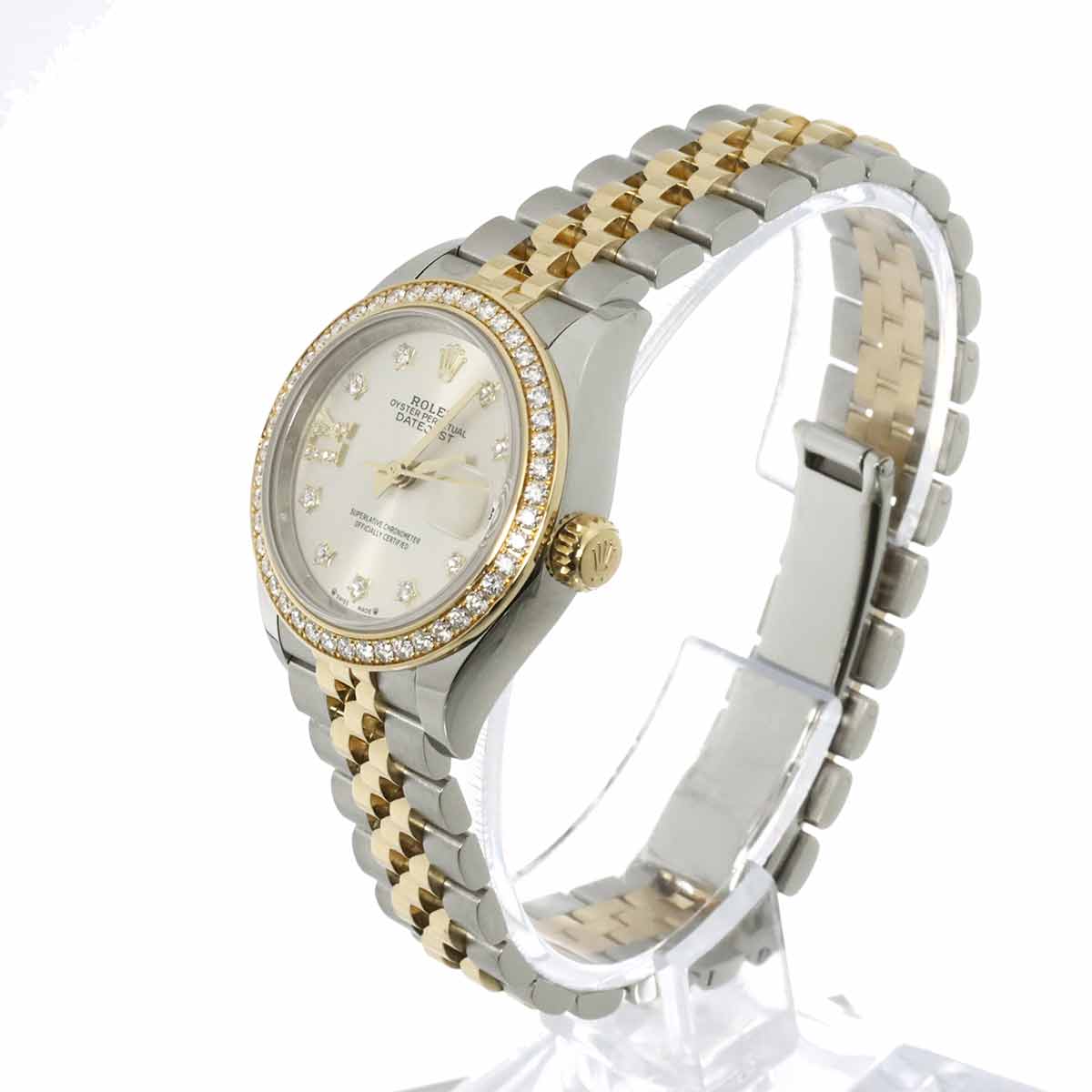 Datejust 279383RBR Random 750 YG Diamond Silver Dial Ladies