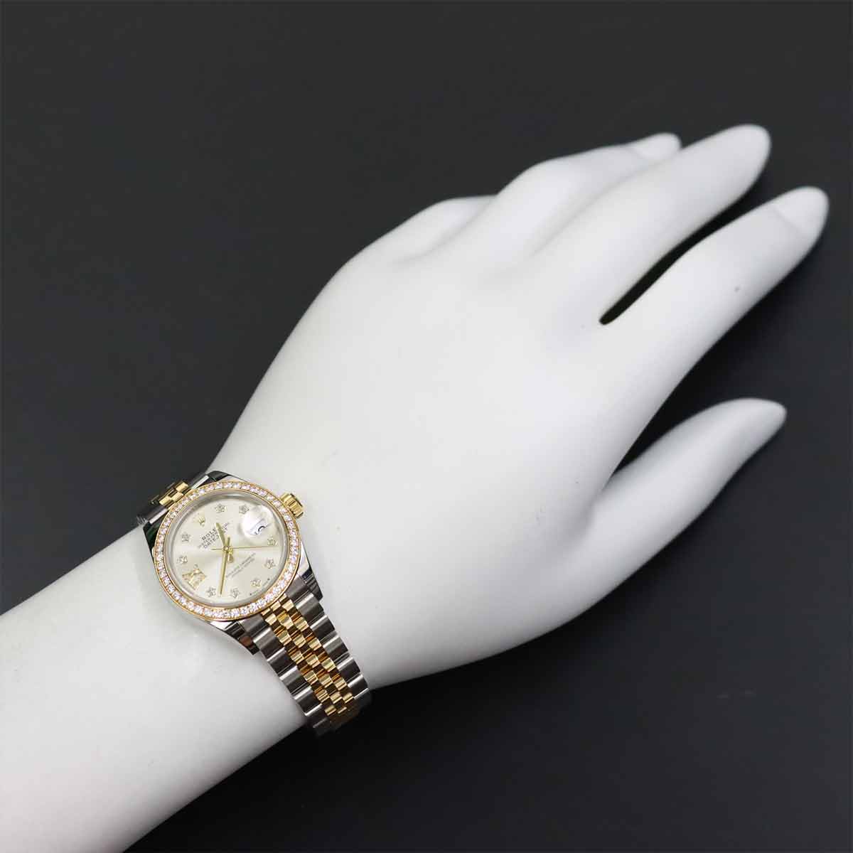 Datejust 279383RBR Random 750 YG Diamond Silver Dial Ladies