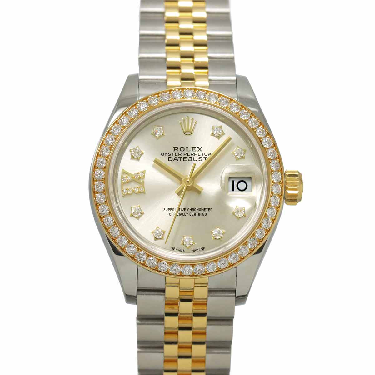 Datejust 279383RBR Random 750 YG Diamond Silver Dial Ladies