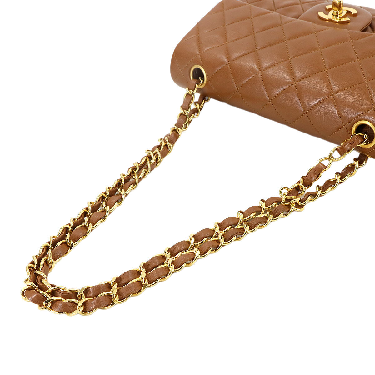 Matelasse 23 Chain Shoulder Bag Leather Brown A01113 Vintage