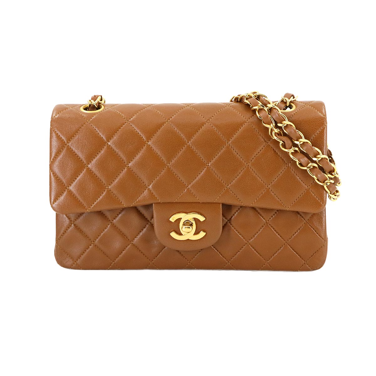 Matelasse 23 Chain Shoulder Bag Leather Brown A01113 Vintage