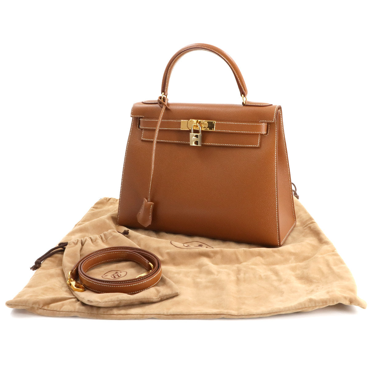 Kelly 28 Couchevel Epsom Gold 2way Hand Shoulder Bag Purse