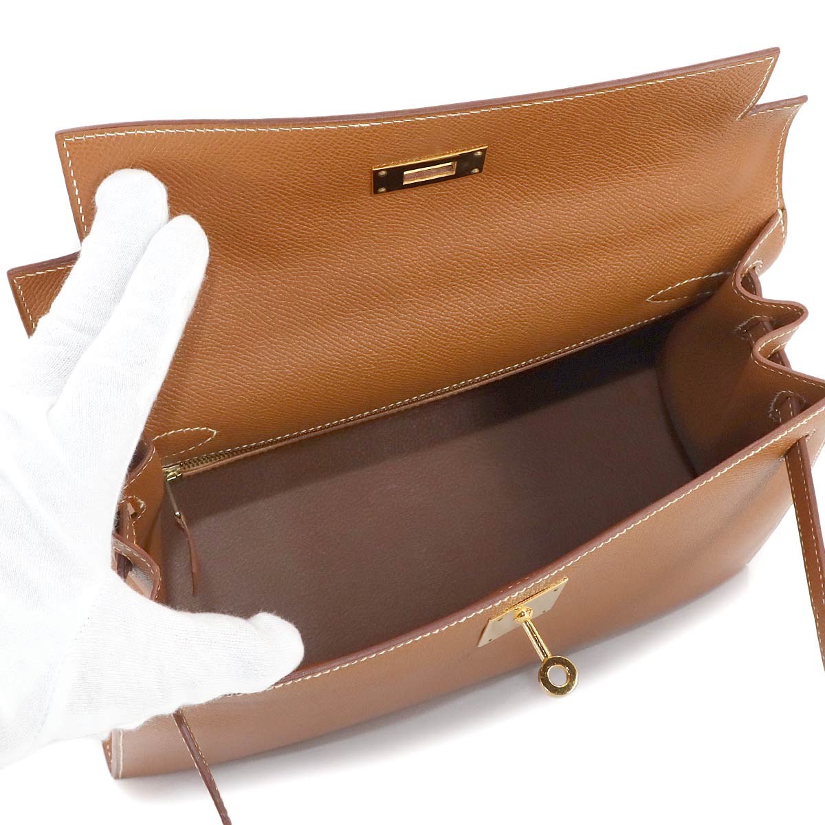 Kelly 28 Couchevel Epsom Gold 2way Hand Shoulder Bag Purse