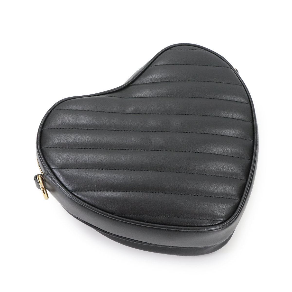 Interlocking G Heart Shoulder Bag Leather Black 751628 Purse