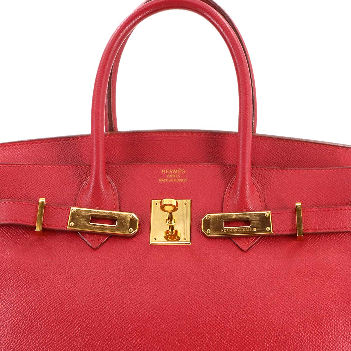 Birkin 30 Hand Bag Box Couchevel Epsom Rouge Vif Purse