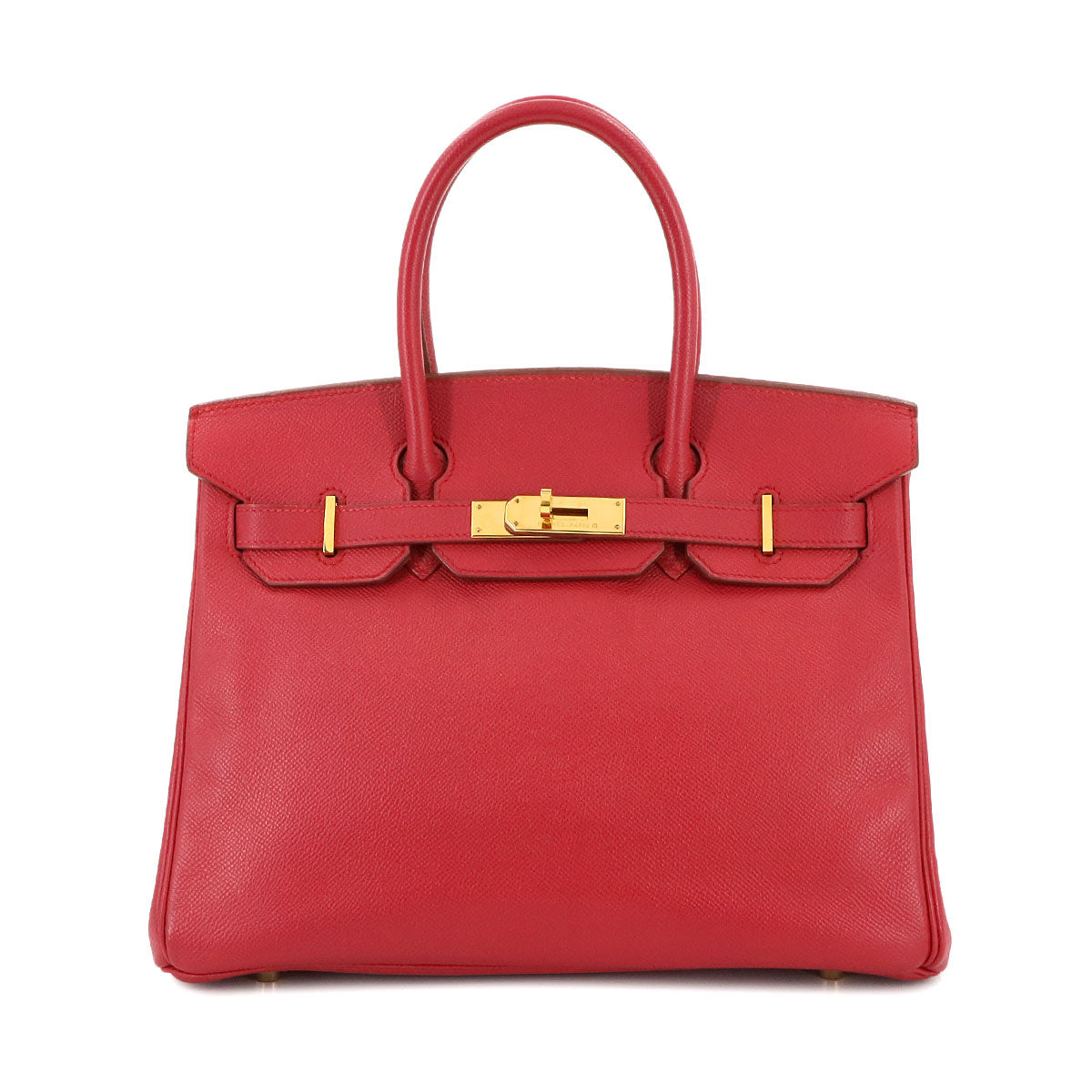Birkin 30 Hand Bag Box Couchevel Epsom Rouge Vif Purse