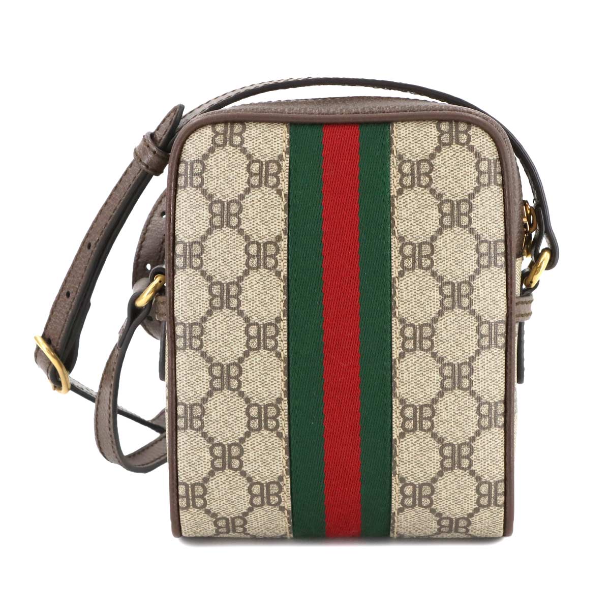 GUCCI Hacker Shoulder Bag PVC Leather Beige 680129
