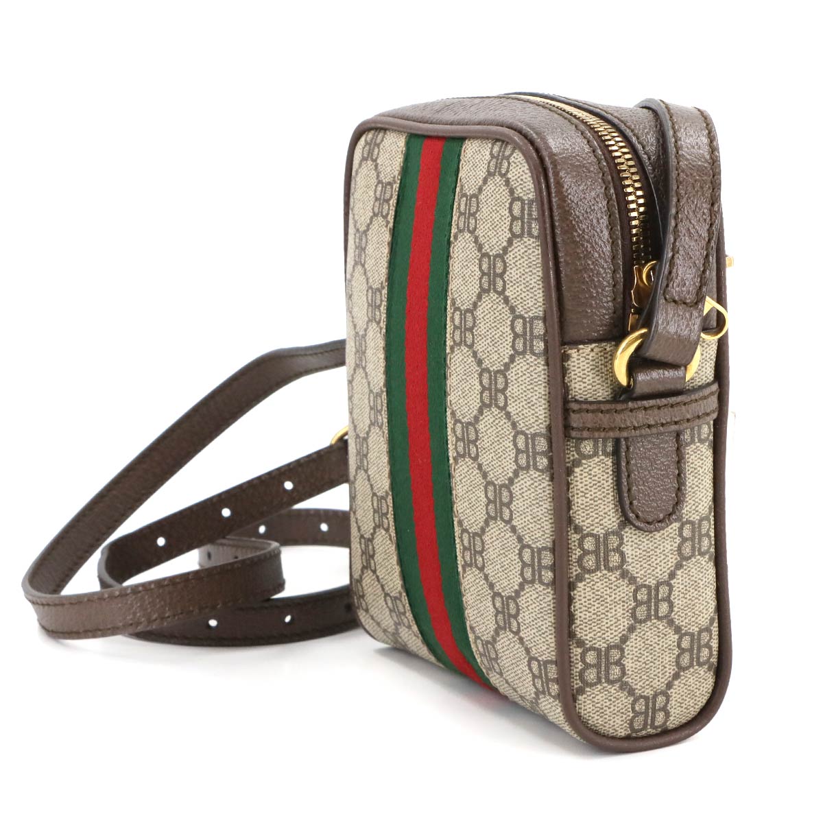 GUCCI Hacker Shoulder Bag PVC Leather Beige 680129