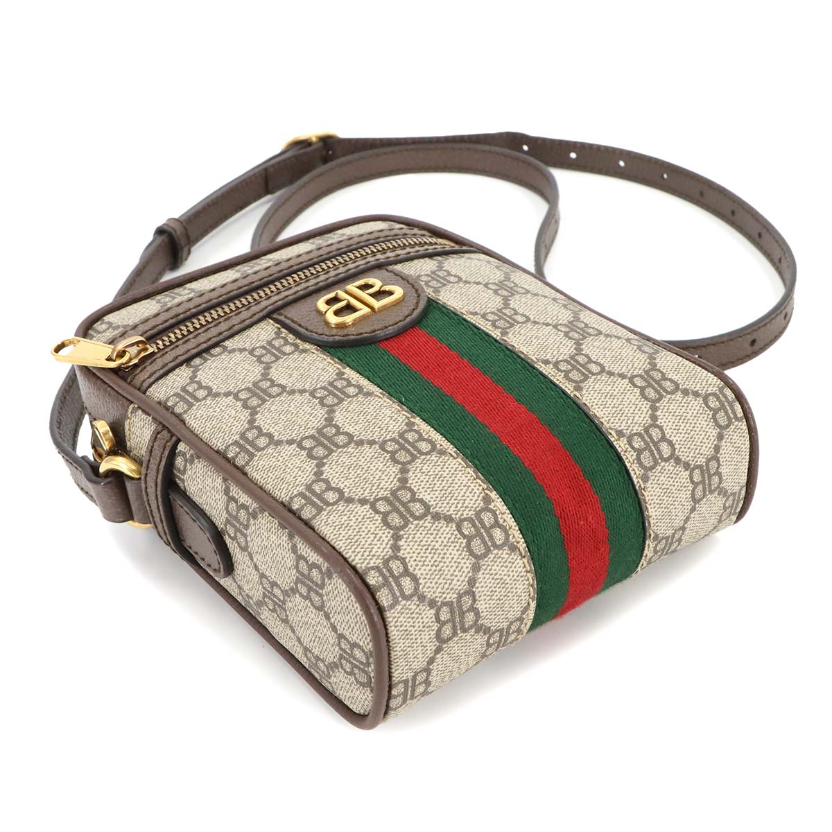 GUCCI Hacker Shoulder Bag PVC Leather Beige 680129