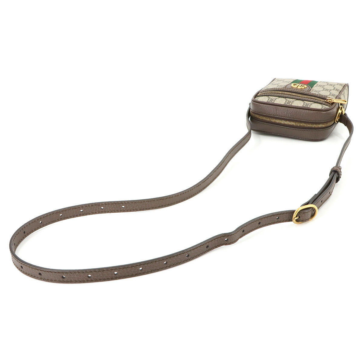 GUCCI Hacker Shoulder Bag PVC Leather Beige 680129