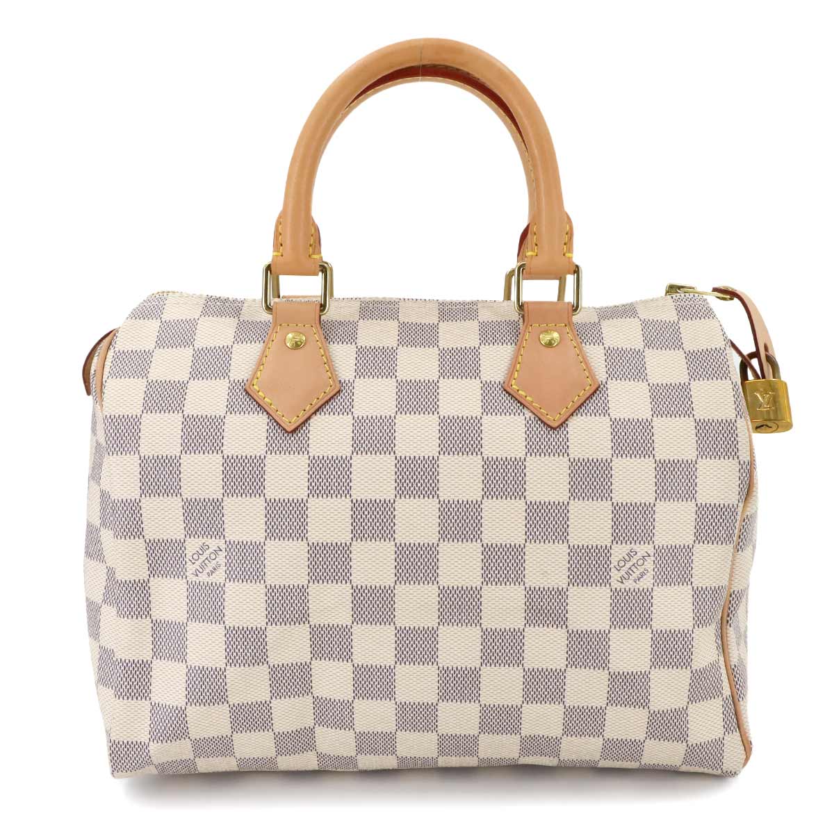 LOUIS VUITTON Damier Azur Speedy 25 Hand Bag N41371 White Purse