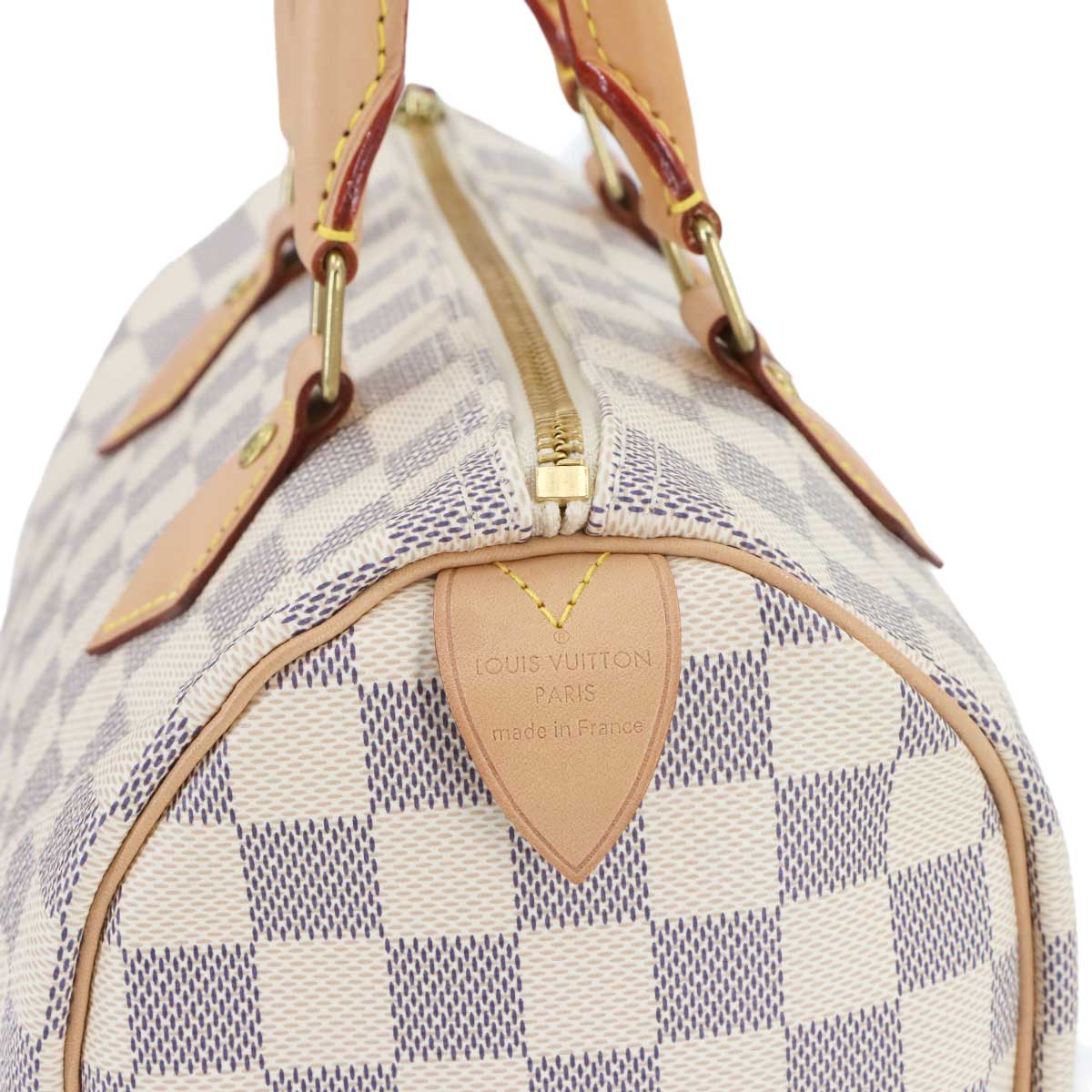 LOUIS VUITTON Damier Azur Speedy 25 Hand Bag N41371 White Purse