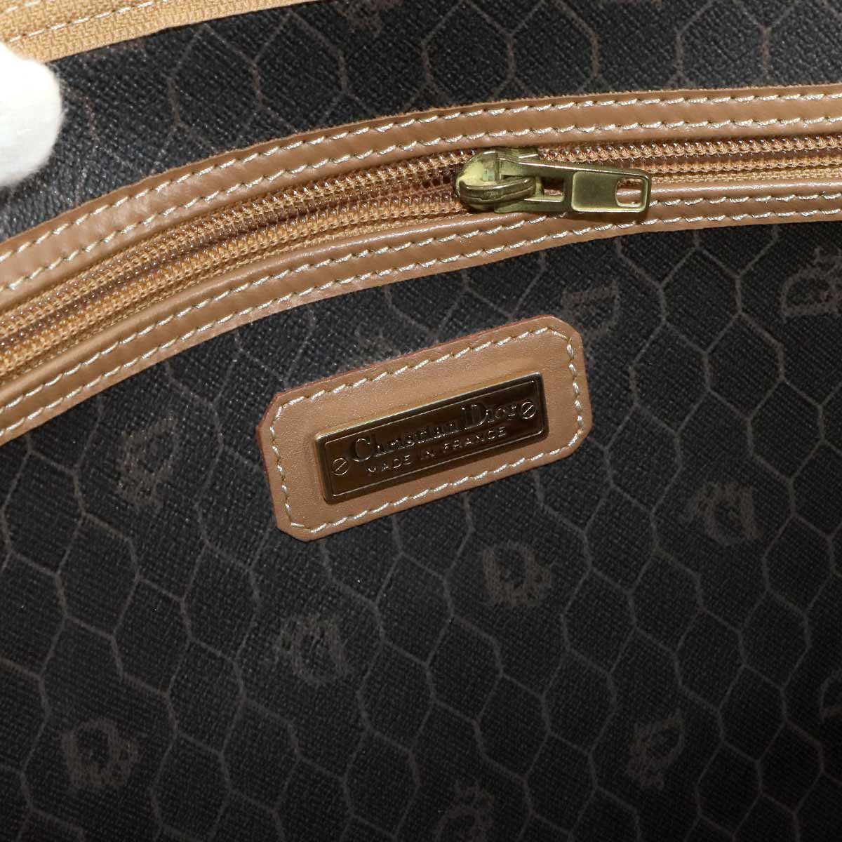 Honeycomb Boston Bag PVC Leather Brown Luggage