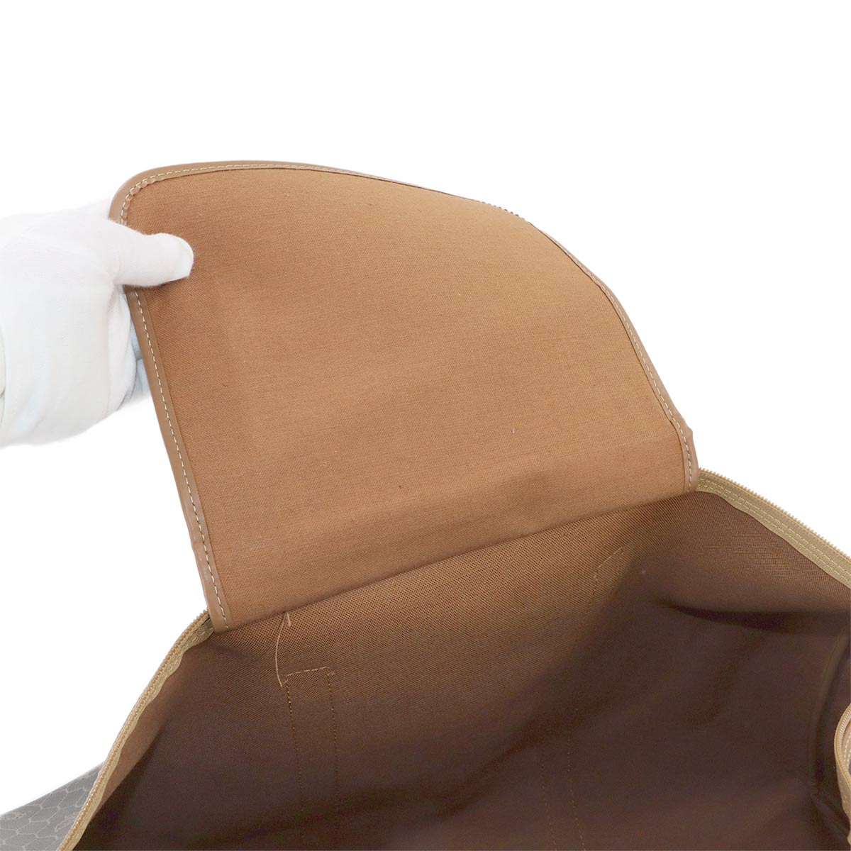 Honeycomb Boston Bag PVC Leather Brown Luggage